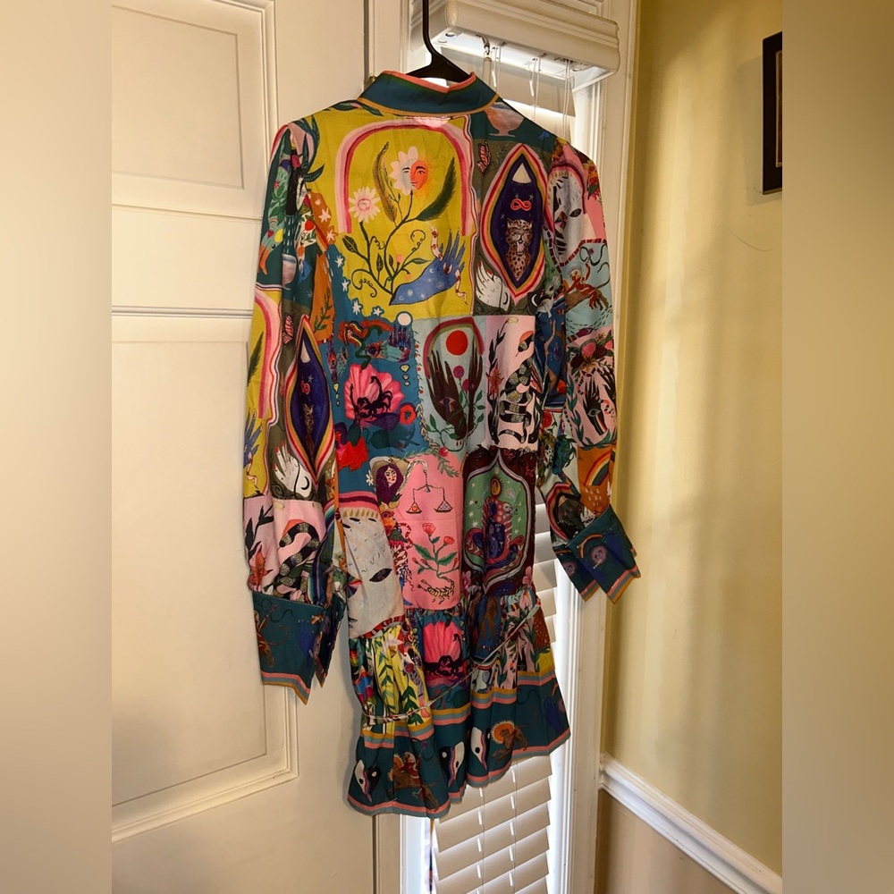 Boho graffiti long sleeve dress - Picture 3 of 3